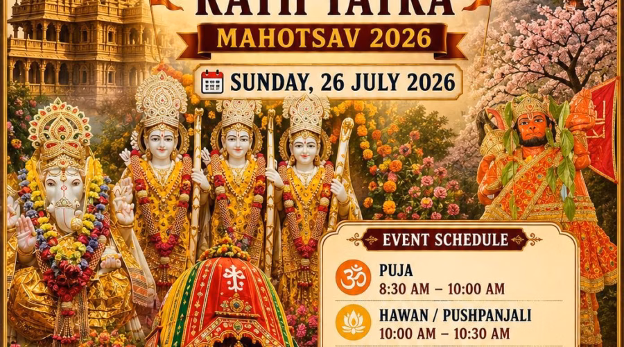 Grand Anniversary Celebration & Shri Jagannath Rath Yatra Mahotsav Celebrations 26th Jul 2026 Sunday